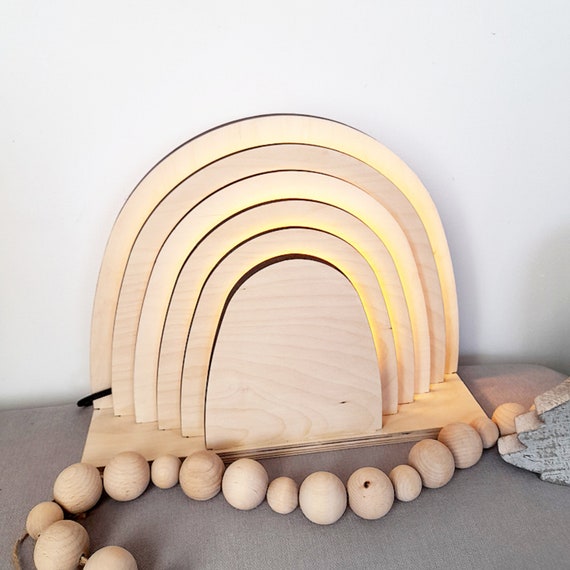 Rainbow Lamp Wooden kids lamp nursery decor Etsy