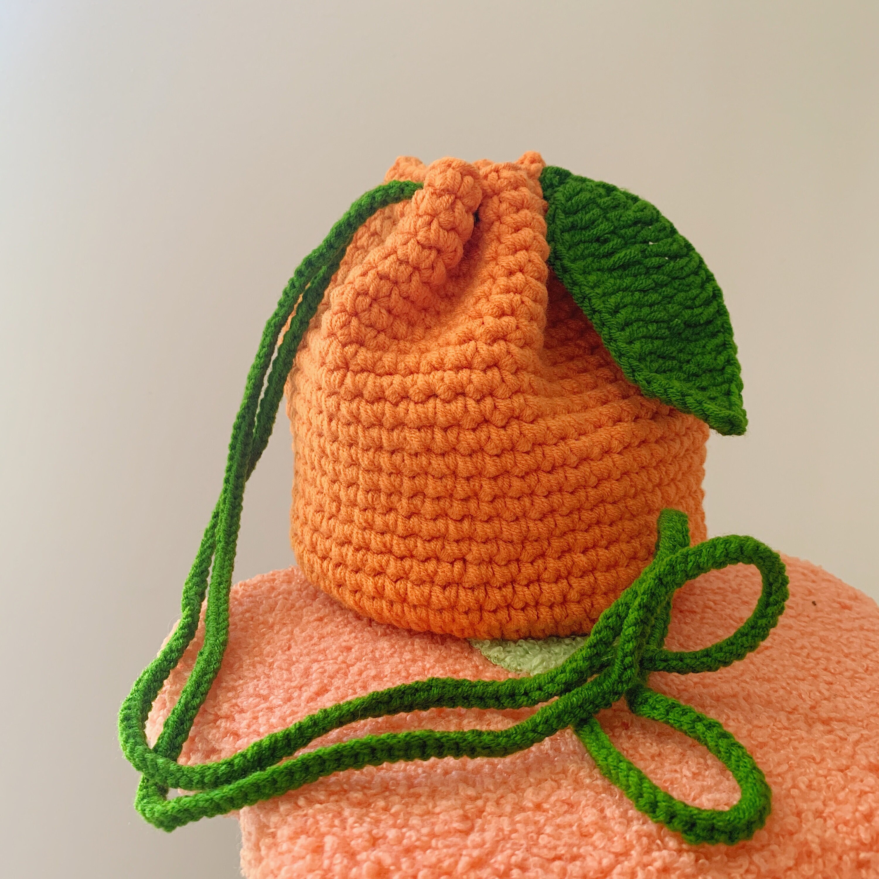 Orange Fruit Crochet Bag Cute Small Crocheted String Carry Etsy