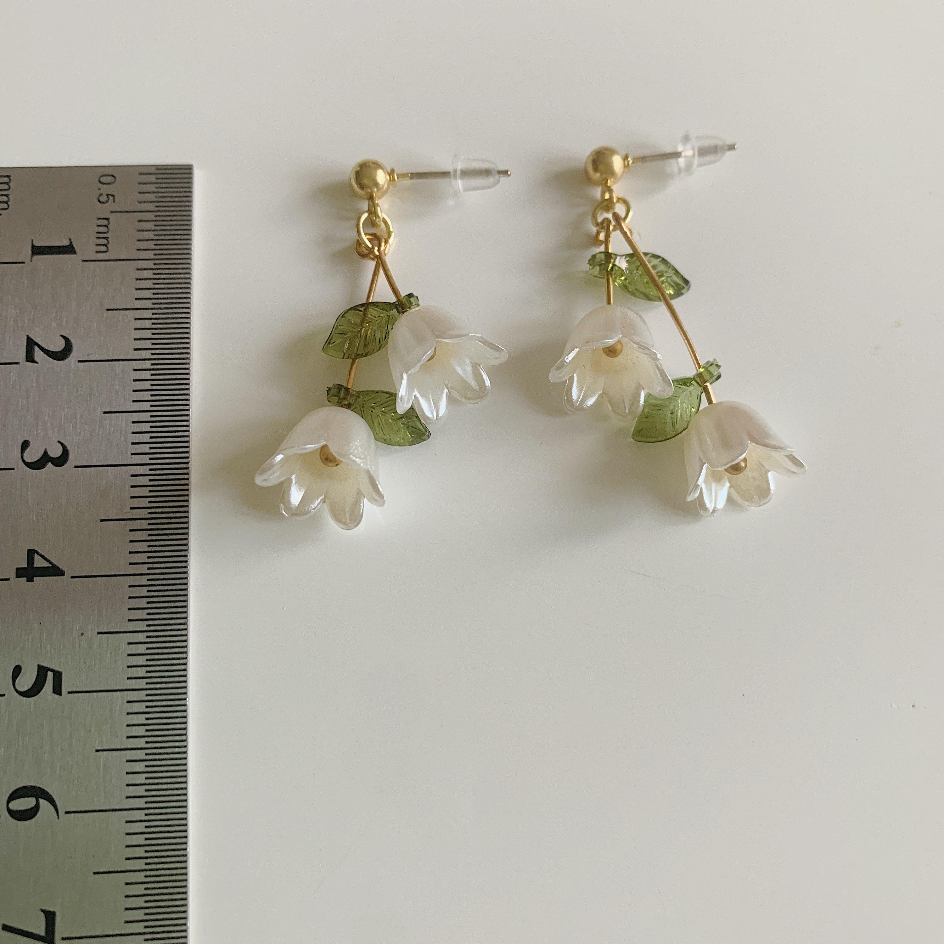 Lily of the Valley Earrings Bell Shaped White Flower | Etsy