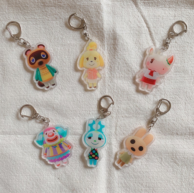 Animal Crossing Key Chain Handmade resin keychains Coco Etsy