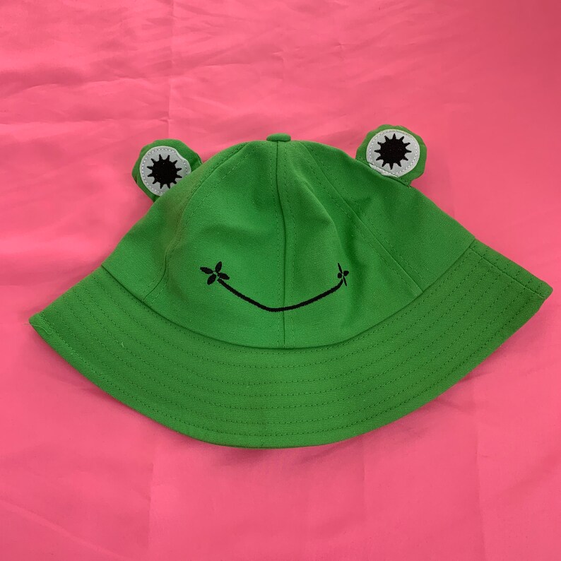 Froggy Bucket Hat Cute smile frog green hat Y2K kawaii audlt Etsy