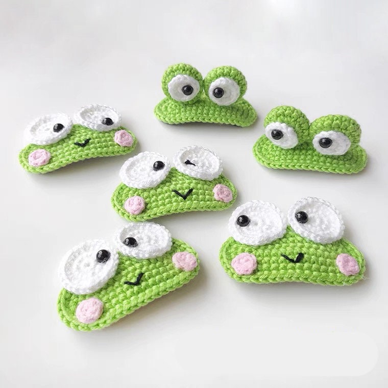 Crochet Frog Hair Clips Cute Froggy Eyes Hair Pin Hair Pins Etsy