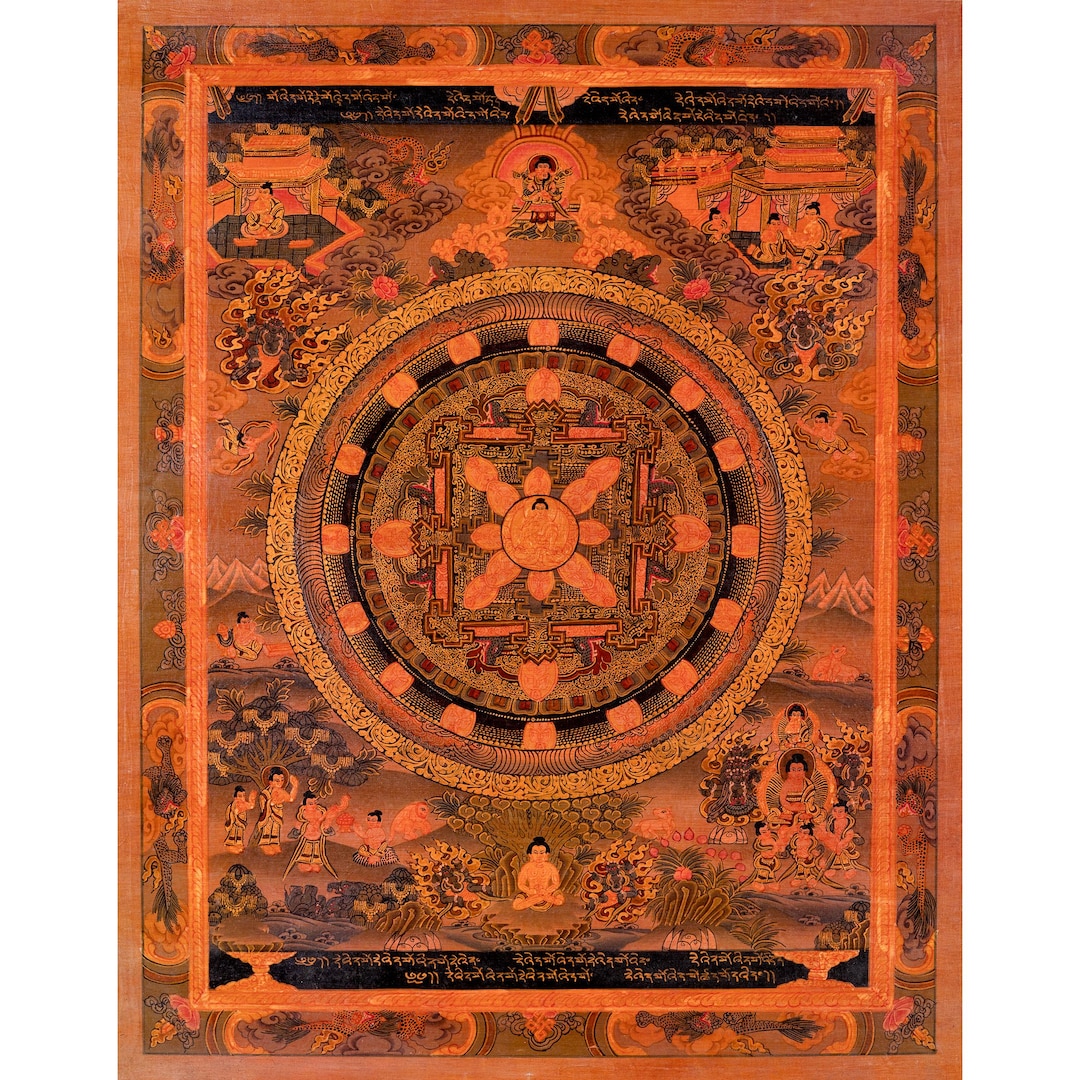 Oil Varnished Buddha Mandala | Wall Hanging Yoga Meditation Canvas Art ...