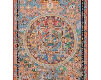 Genuinely Hand-Painted Tara Mandala | Fine Quality Buddha Mandala | Tibetan Thangka Painting for Wall Hanging |  Positive Energy & Peace