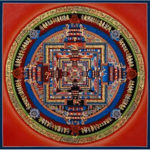The Kalachakra Mandala Thangka | Hand-painted Buddhist Wheel of Time Artwork | Sacred Tibetan Meditation & Compassion | Thangka from Nepal