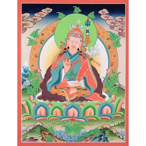 Guru Rinpoche (Padmasambhava) Thangka | Precious Master of Tibetan Buddhism | Enlightenment and Protection | Hand-Painted Traditional Art