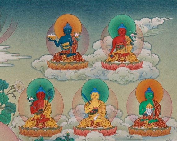 タンカアート 24K金三十五仏タンカ：チベット仏教絵画 - Etsy 日本
