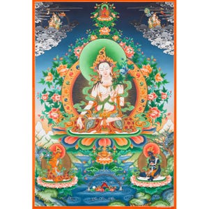 White Tara Thangka Digital Print | Buddhist Art for Healing, Tranquility and Protection | Sacred White Tara Deity | Spiritual Home Decor
