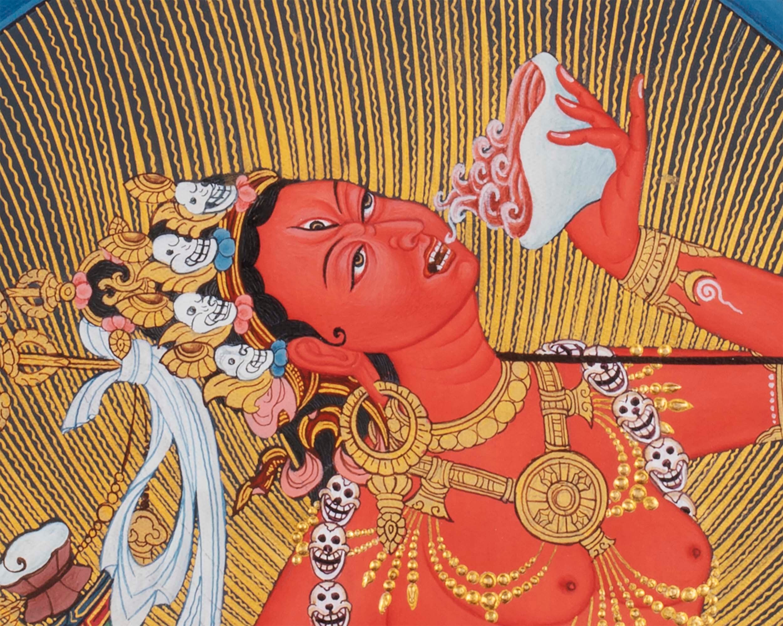 Vajrayogini Thangka Colors With Pure 24K Gold Painted on a