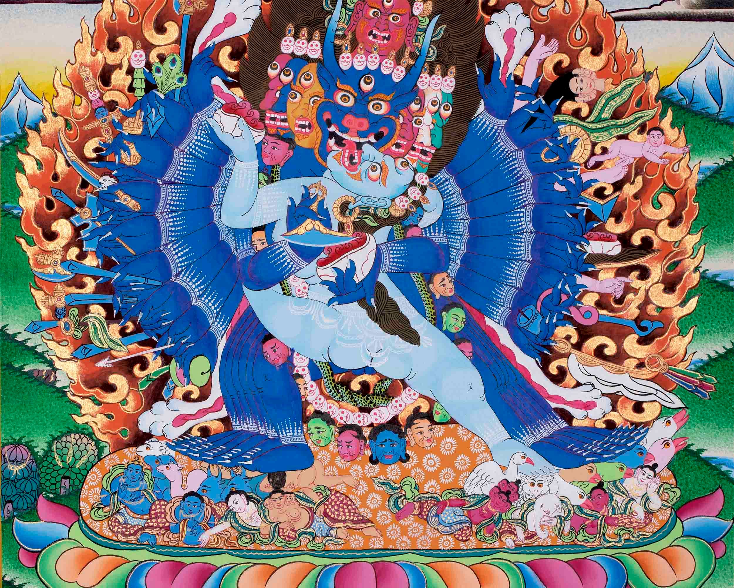 Yamantaka With Consort Thangka | Yab Yum |uniting Wisdom and