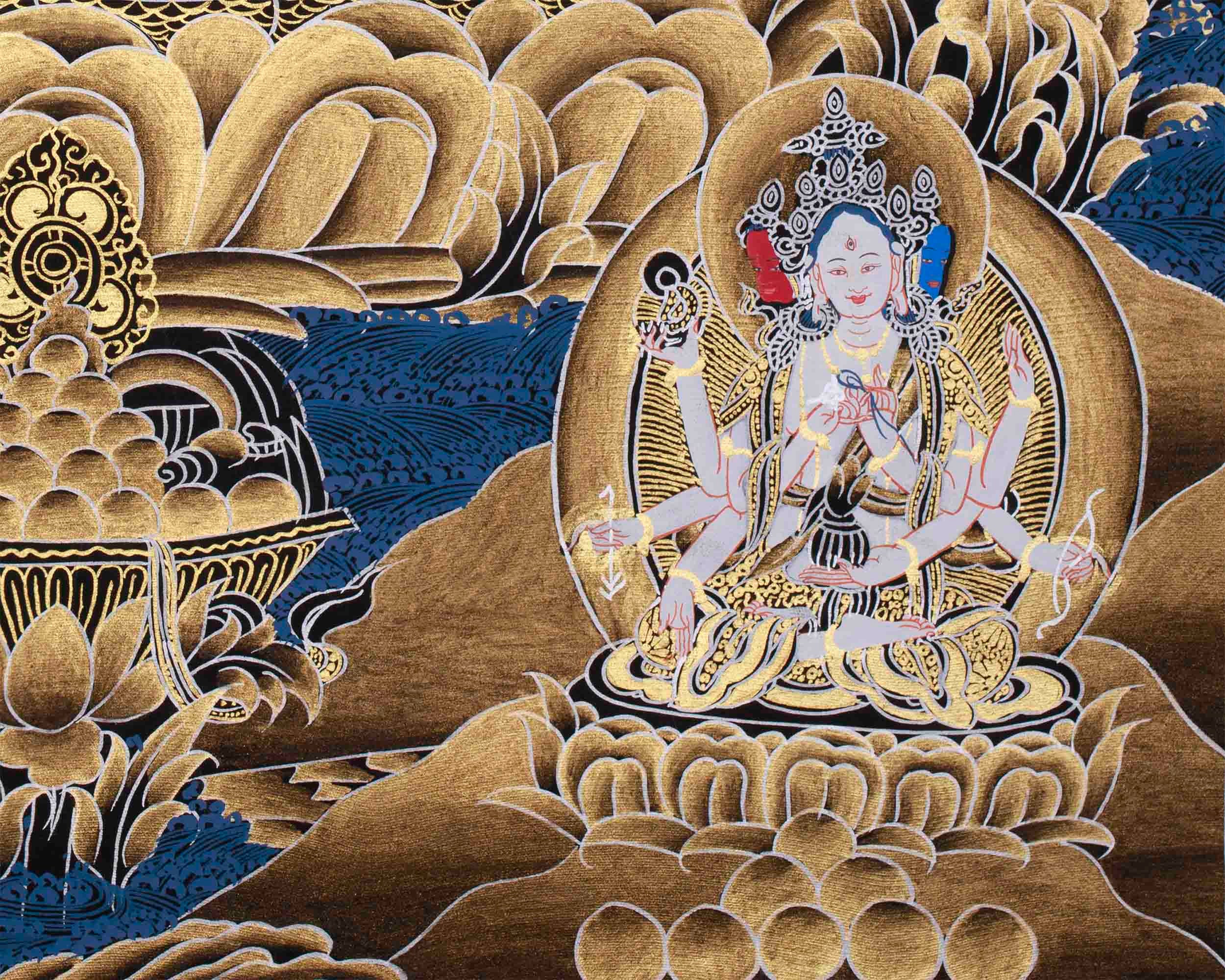 チベット女神像高さ48㌢(購入者特典有り)