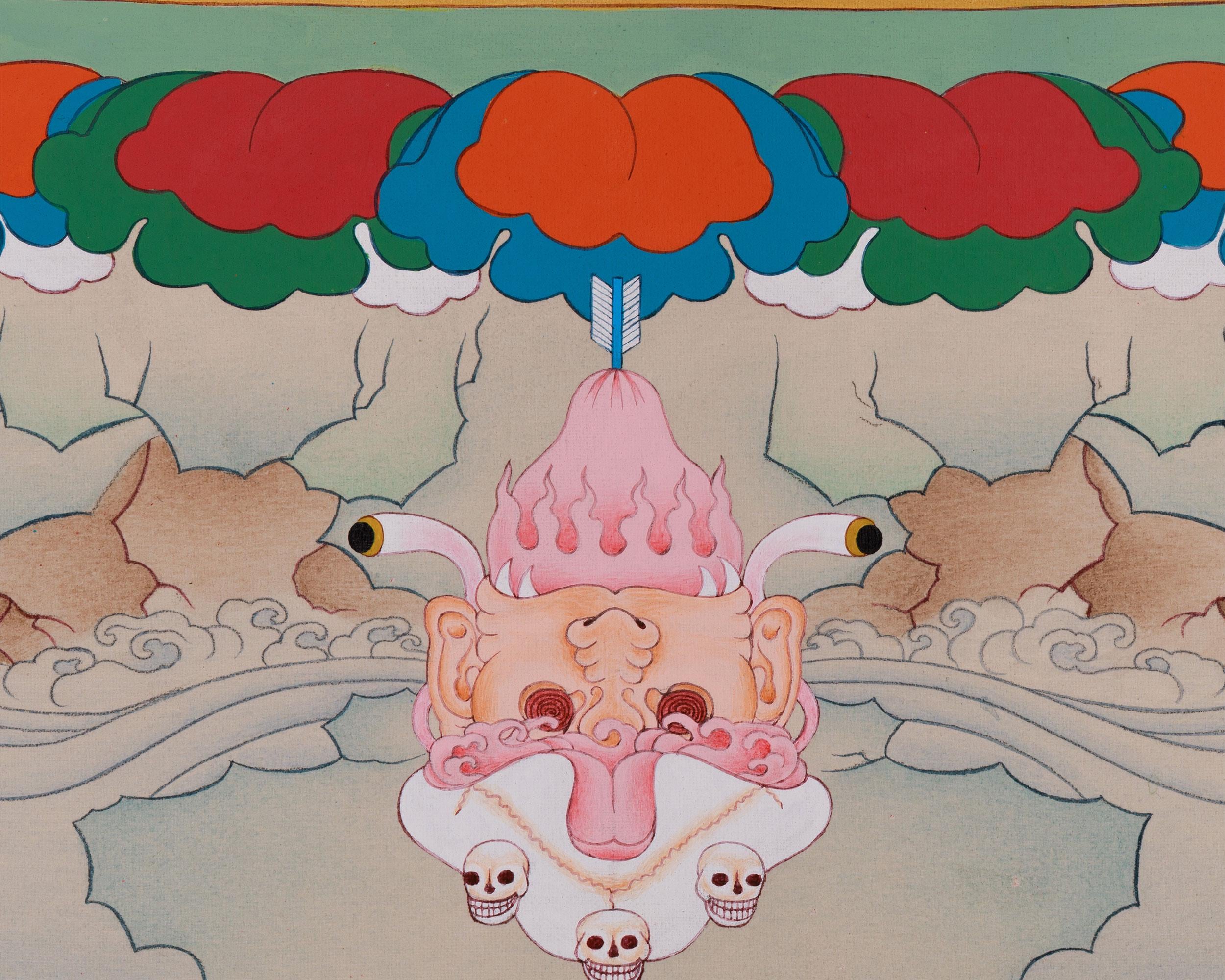 赤いダキニ・ヴァジュラヨーギニ・タンカ | 伝統的なチベット仏教美術