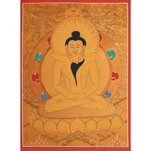Samantabhadra Yab Yum Buddha Thangka | Original Hand-Painted Art Painting For Meditation and Yoga | Wall Decoration Painting | For Gift Idea