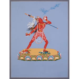 Female Dakini Vajrayogini Thangka | Tibetan Buddhist Art | Wrathful Wisdom Goddess | Sacred Thangka for Meditation and Rituals | 24K Gold