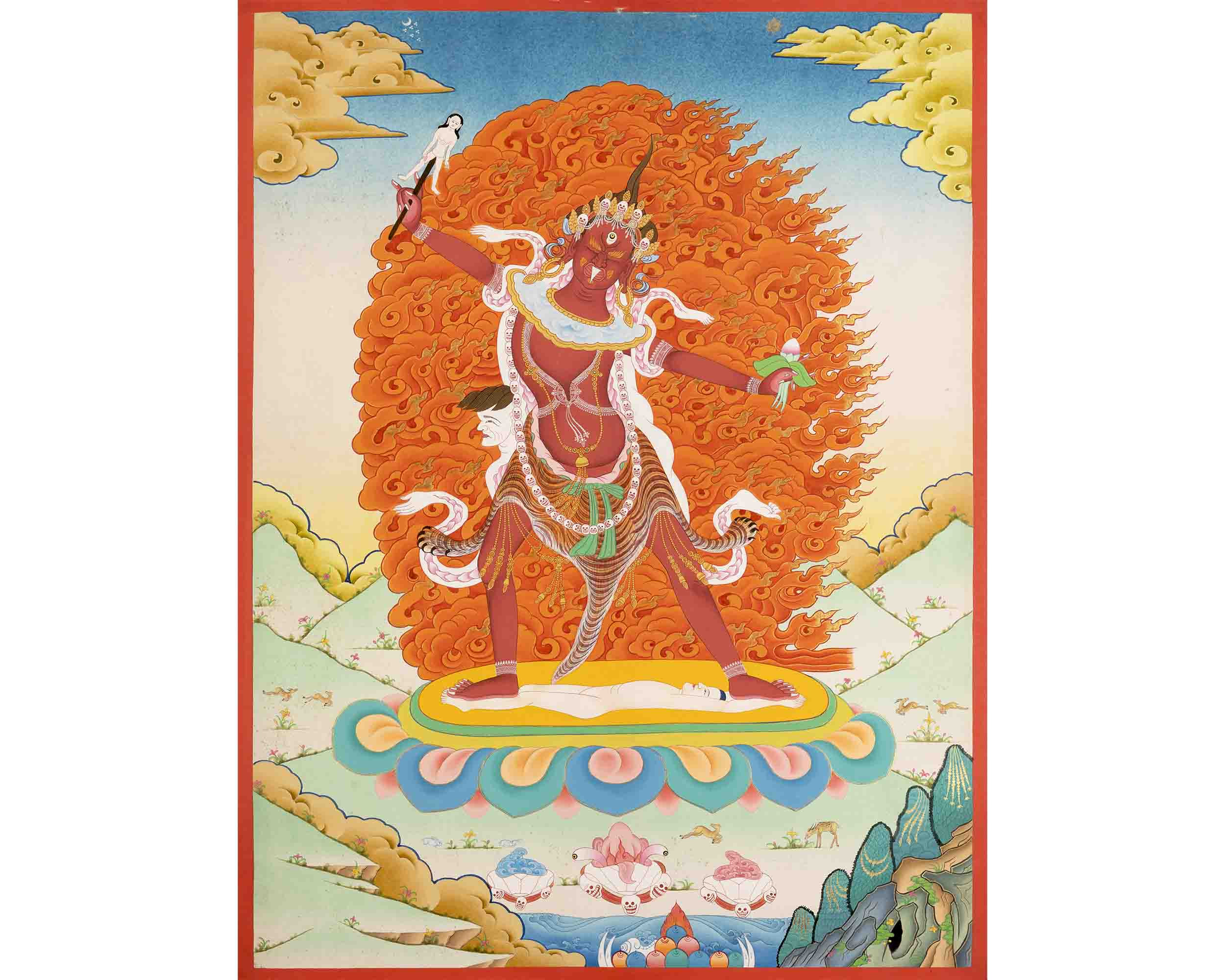 Ekajati 守護女神エカジャティ タンカ画 | オリジナル手描き仏教美術 | チベット仏教の怒れる神 | 激しく慈悲深い - Etsy 日本