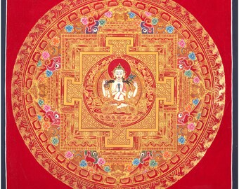 ② 中国 仏教美術 唐物 明代 分院 伝世品 曼荼羅 古玩 タンカ 金彩装飾 ② 中国 仏教美術 唐物 明代 分院 伝世品 曼荼羅 古玩 タンカ 金彩装飾