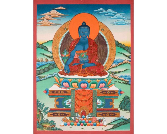 Buddha Ka Sexi Video - Medicine Buddha Original Hand-painted Tibetan Thanka - Etsy Australia
