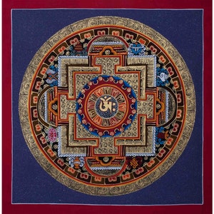 Original Handmade OM Mantra Mandala Thangka | Meditation and Peace | Home Decor | Handmade From Nepal | Goodluck To House | Zen Buddhism