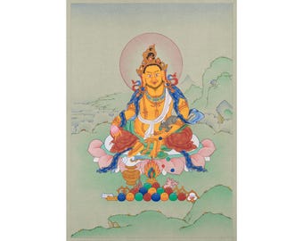 チベットの小さなタンカ（黄龍の象嵌）｜繁栄と悟りをもたらす