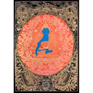 Medicine Buddha | Original Hand-Painted Tibetan Thanka | Wall Decoration Painting | Art Painting for Meditation and Good Luck to House