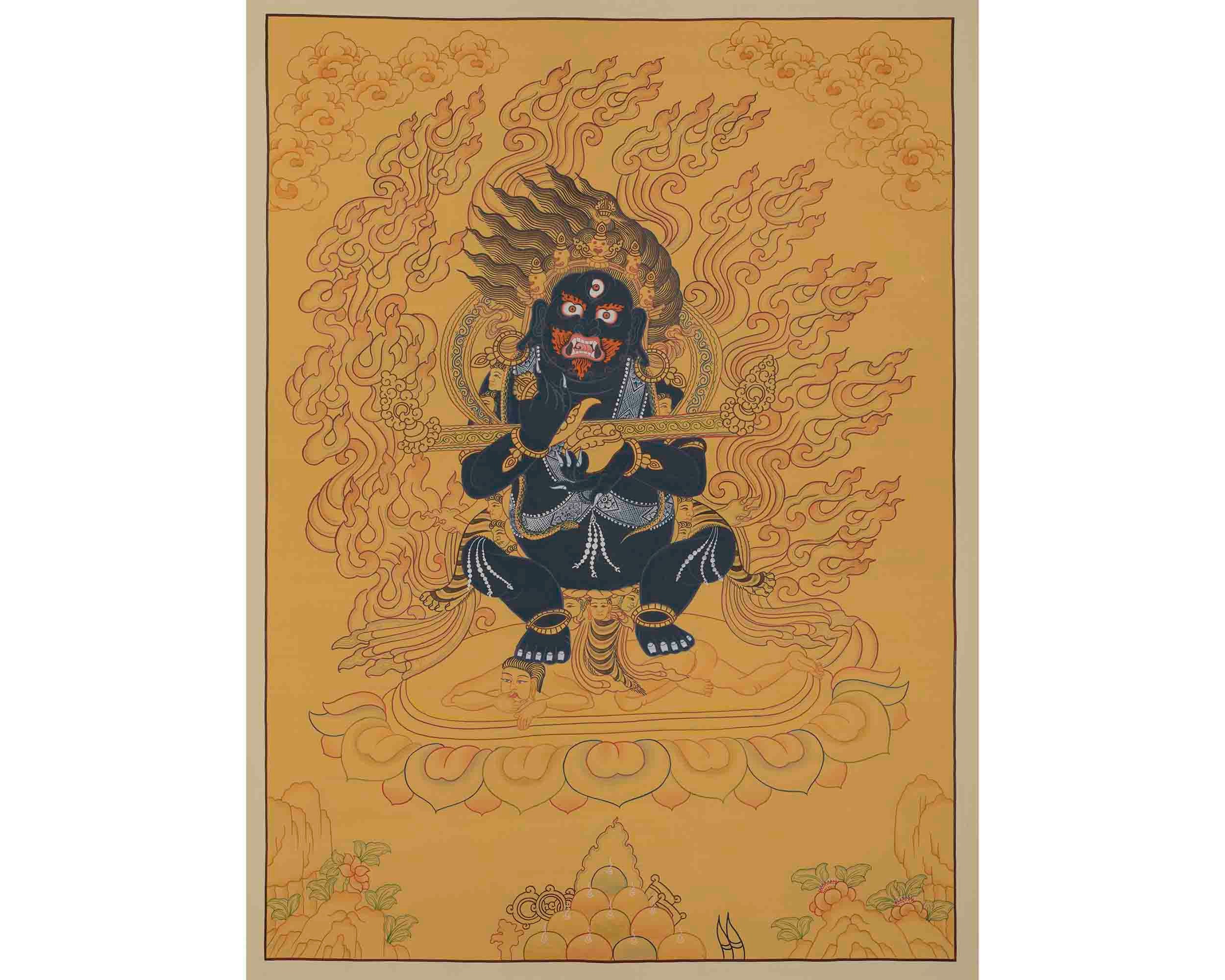 Sakya Mahakala Thanka Painting | Tibetan Deity of Protection