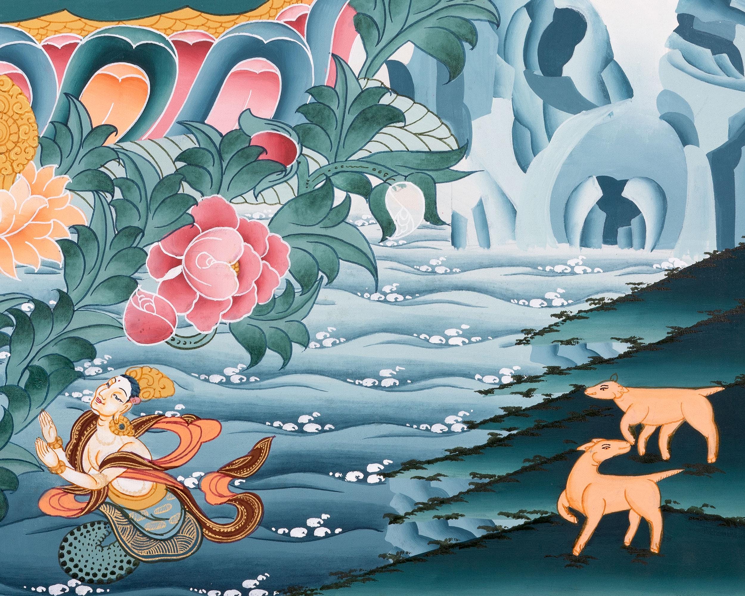 千手観音タンカ、チベット仏教美術、観音菩薩壁掛け - Etsy 日本