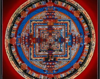 手描きの阿弥陀如来、文殊菩薩、観音菩薩タンカ：24K金製チベット美術