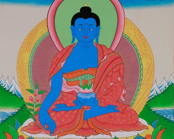 Bhaisajyaguru Healing Buddha Thangka | Sangay Menla | Meditation