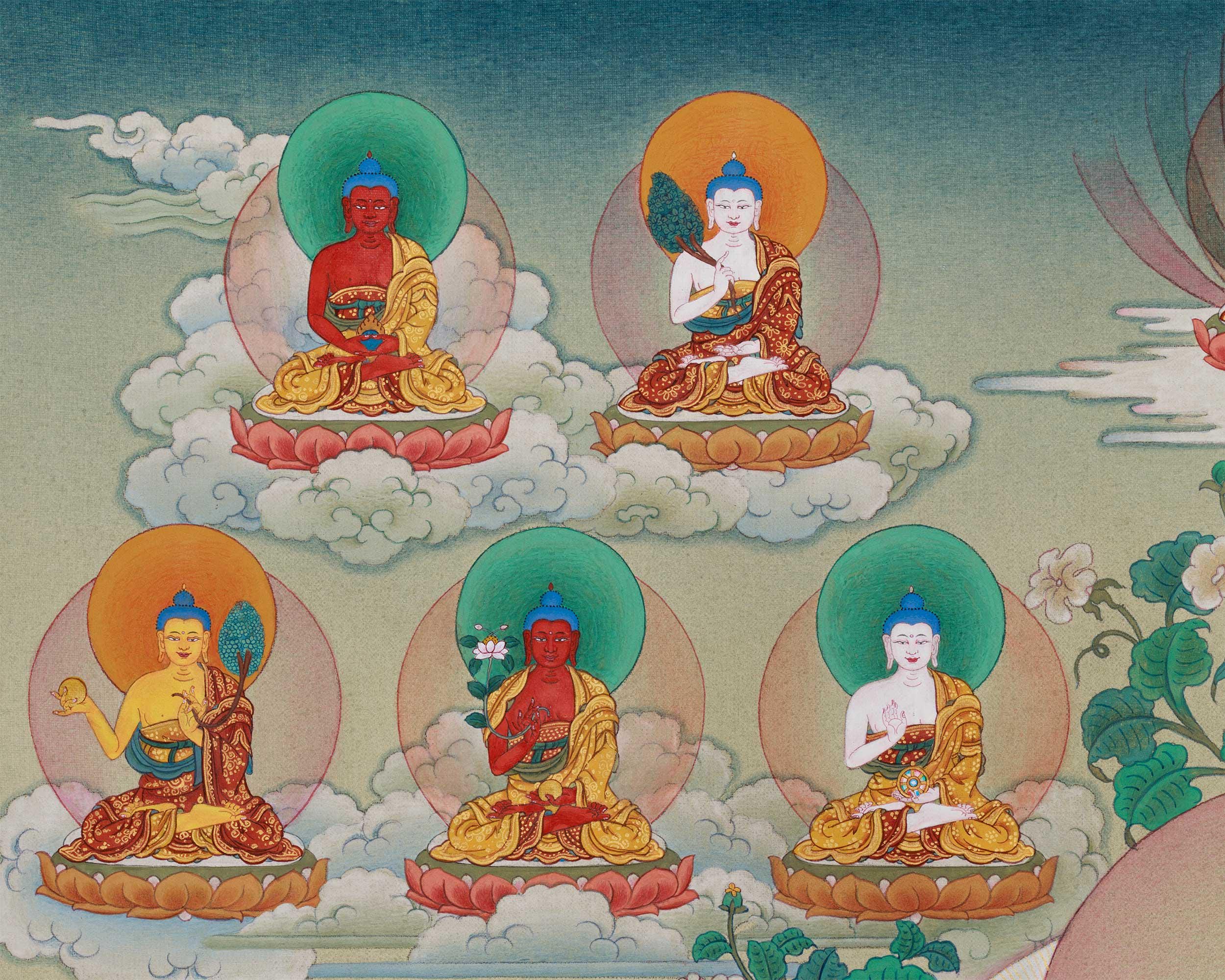 24K金三十五仏タンカ：チベット仏教絵画 - Etsy 日本