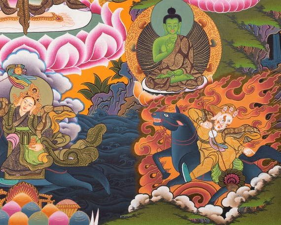 タンカ画 - 千手観音 - チベット仏教美術 - 曼荼羅壁掛け - Etsy 日本