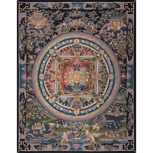 Buddha Mandala Thangka | Hand Painted Tibetan Buddhist Sacred Art | Spiritual Wall Decor | Meditation Thangka | Traditional Buddhist Mandala