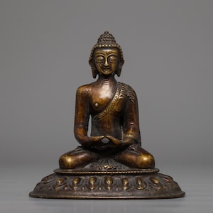 Buddha Amitabha Statue | Nepal Handmade Craft | Himalayan Buddhist Souvenir | Zen Room Decor | Tibetan Buddhist Indoor Statue | Vintage Art