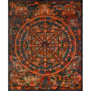 Yamantaka Mandala Thangka: Hand-Painted Tibetan Buddhist Art with 24K Gold