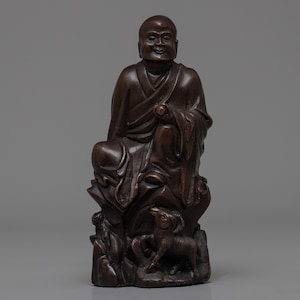 Monk Statue | Buddhist Handcarved Art | Handmade Statue Outdoor | Buddhist Zen Space Decor | Vintage Art & Collectibles | Altar Kit
