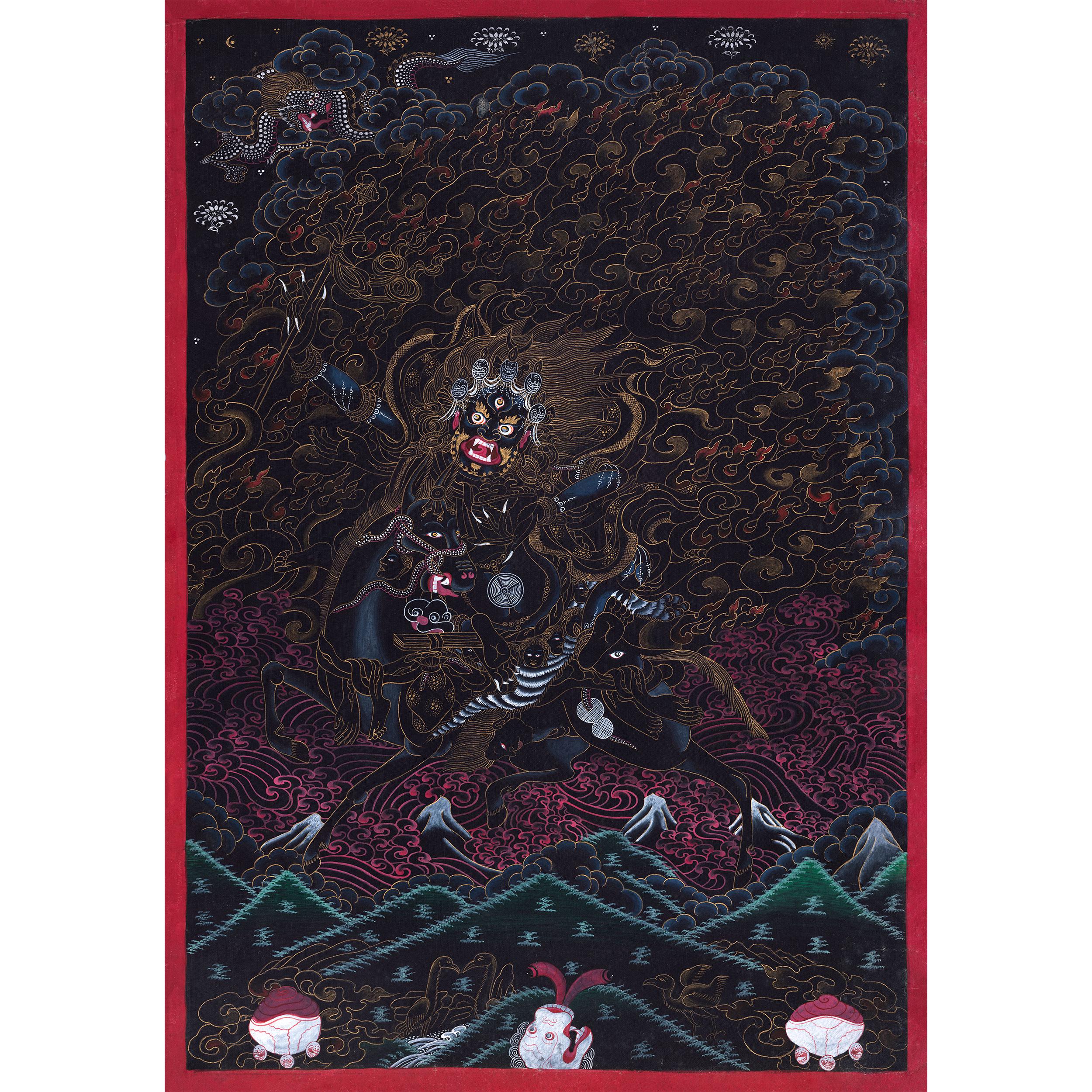High-quality Divine Wrathful Palden Lhamo Thangka Print | Palden