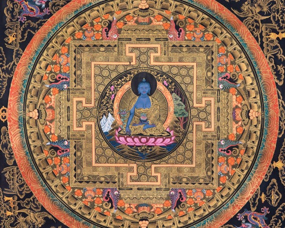 Medicine Buddha Mandala | Fine Quality | Thangka Painting