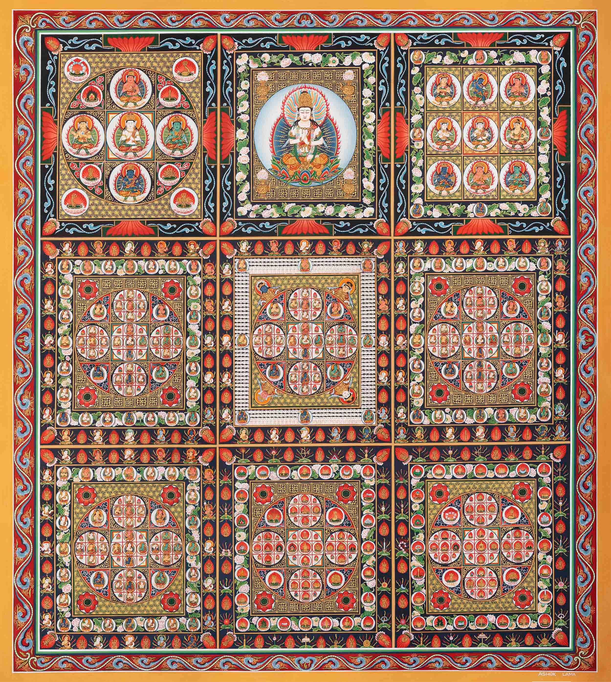 Original Handmade Ryoukai Mandala Set Thangka | Two Realm Mandala