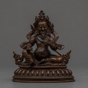 Dzambala God of Wealth Statue | Handmade Kubera Statue | Vintage Meditation Room Decor | Vajrayana Buddhism | Religious Home Decor