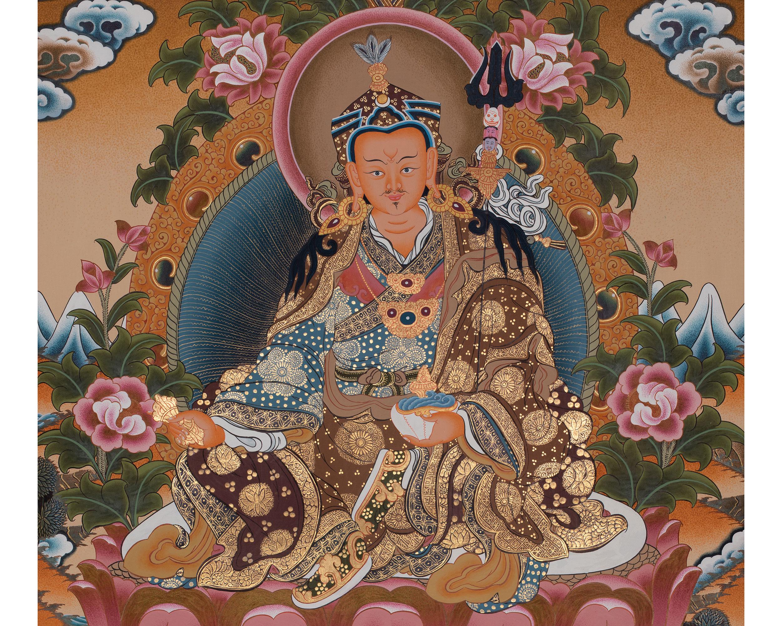 伝統的なグル・リンポチェ・タンカ｜パドマサンバヴァ絵画｜チベット
