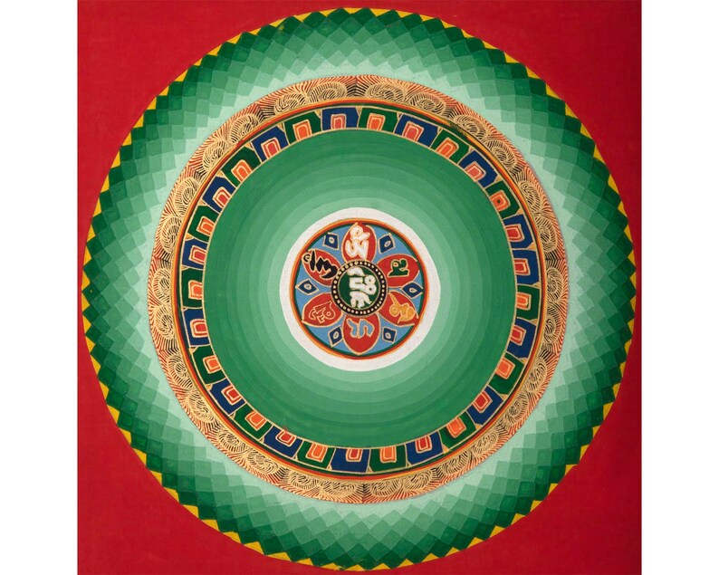 Om Mani Padme Hum Mantra Mandala Wall Hanging Decoration for Etsy