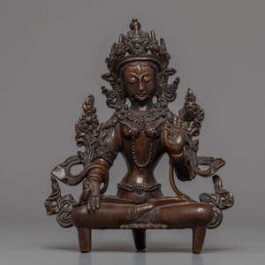 Statua vintage della dea Tara Bianca / Dea buddista della compassione / Dea della longevità / Pace e tranquillità / Buddismo tibetano