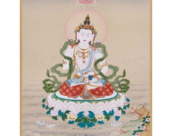 手描きの阿弥陀仏、チベットタンカ絵画 20 x 28 インチ - Etsy 日本