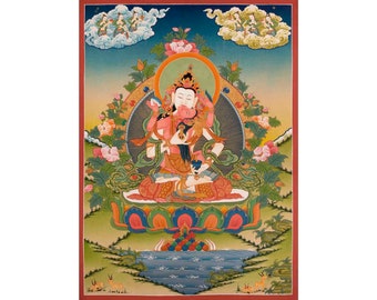 サマンタバドラ ヤブヤム ブッダ タンカ |仏陀シャクティ チベット