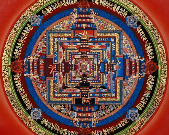 カーラチャクラ曼荼羅タンカ｜時の輪 チベット美術作品｜平和