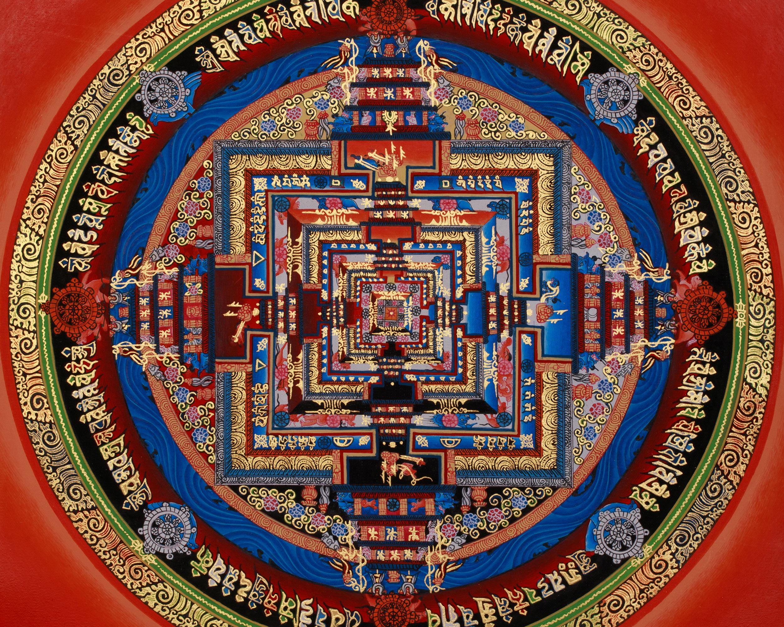 カーラチャクラ曼荼羅タンカ｜時の輪 チベット美術作品｜平和、瞑想