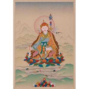 Master of Tantras, Guru Rinpoche Thangka | Second Buddha | Lotus Born Buddha | Padmasambhava Artwork | Guardian of the Dharma | Home Decor