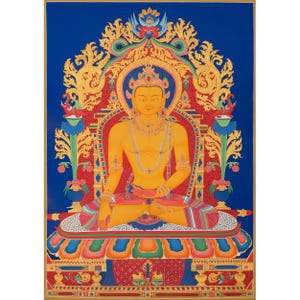 Buddha Ratnasambhava Giclee Print | One Of Dhyani (Eternal, Self Born) Buddha | Buddha&#39;s Golden Light | Zen-Inspired Wall Decorations