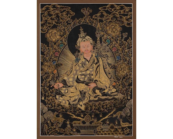 チベット　タンカ　グルリンポチエの仏画 グルータングカ絵画 チベット仏教アート - ショップ Boudha