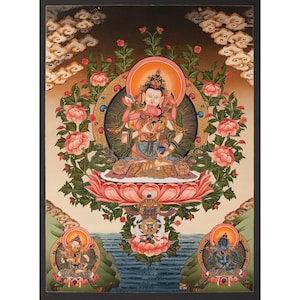 Dorje Sempa, Vajrasattva Thangka Print | Buddha of Purification | Diamond Being & Wisdom |Eternal Loving and Kindness | Spiritual Home Decor