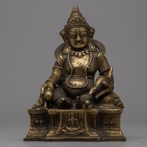 Traditional Dzambala Statue | Kuber Figurine | Tibetan Buddhist Wealth God for Home Altar | Guardian of Prosperity and Good Fortune